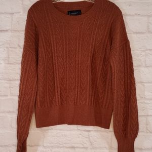 Lucky brand Reverse Cable Knit Jersey Sweater
